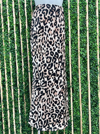 Leopard Satin Skirt