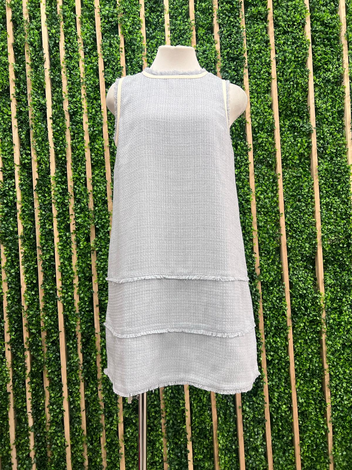 Sky Blue Tweed A Line Dress