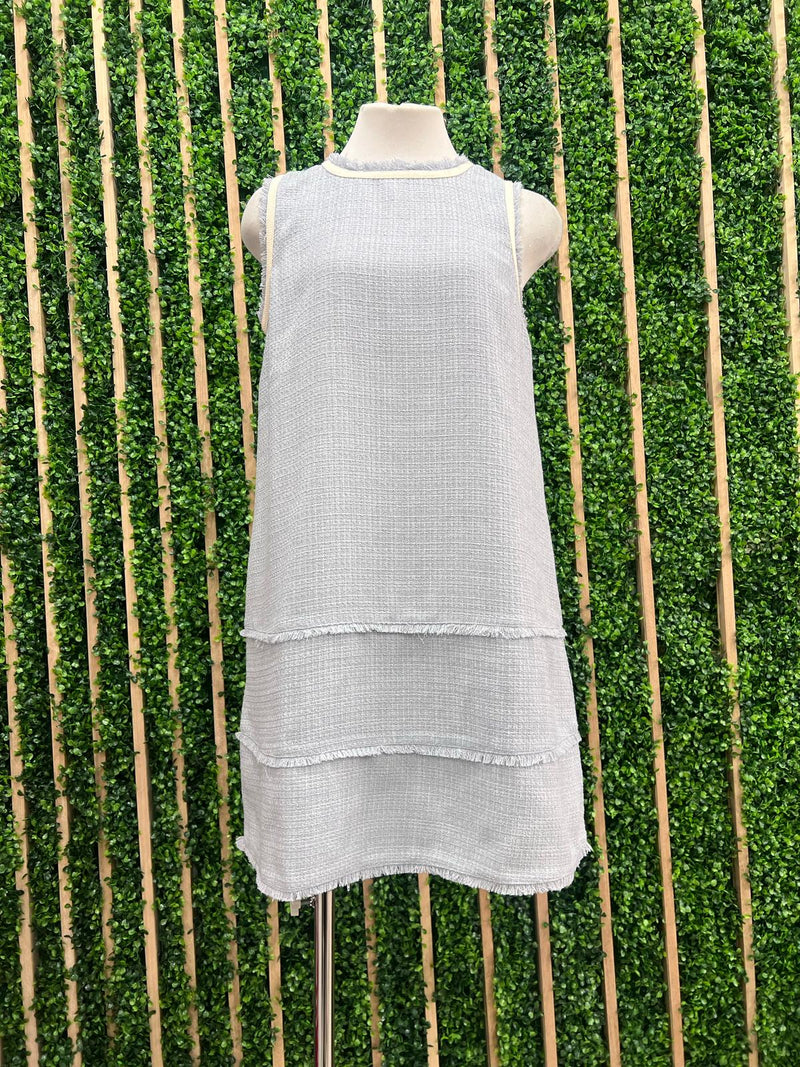 Sky Blue Tweed A Line Dress