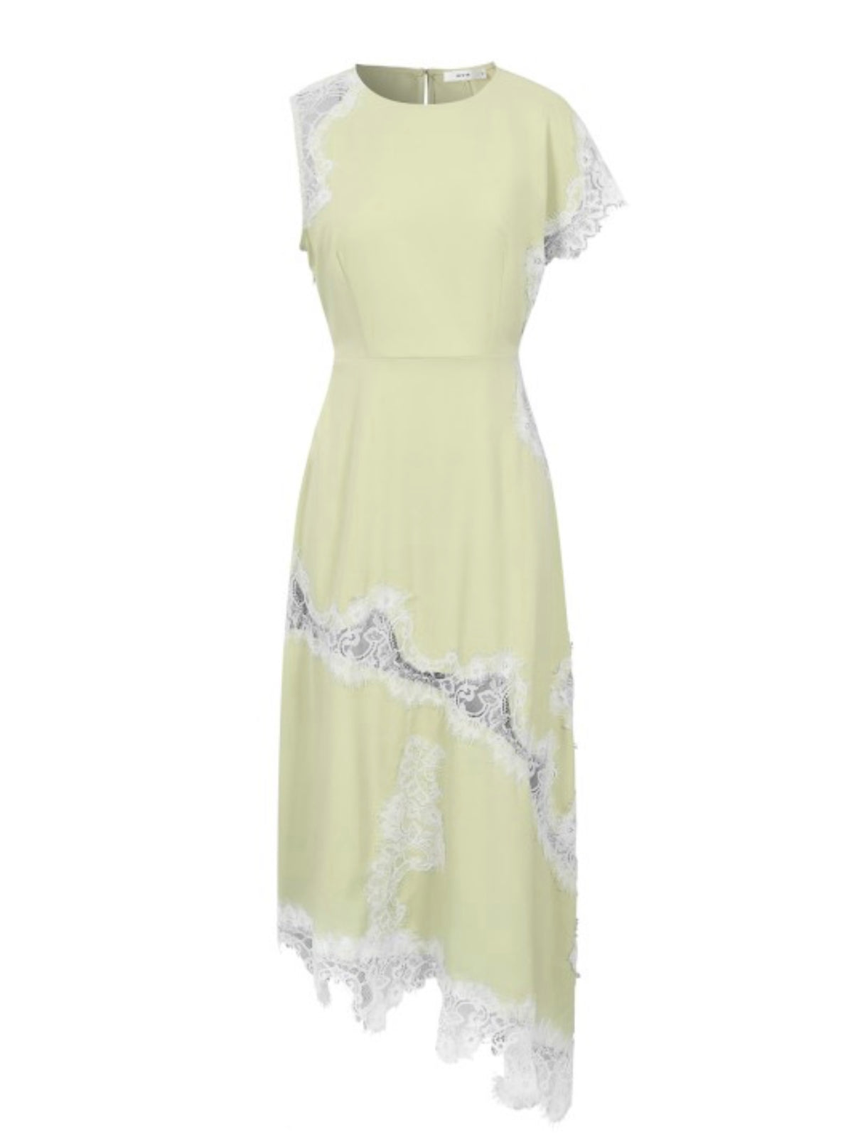 Limoncello Lace Asymmetrical Midi Dress