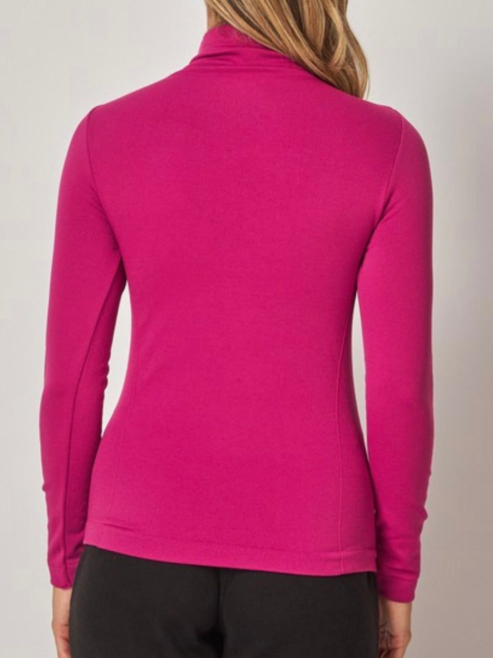 Seamless Fleece Lined Turtleneck Long Sleeve Top