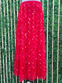 Red Sequin Maxi Skirt