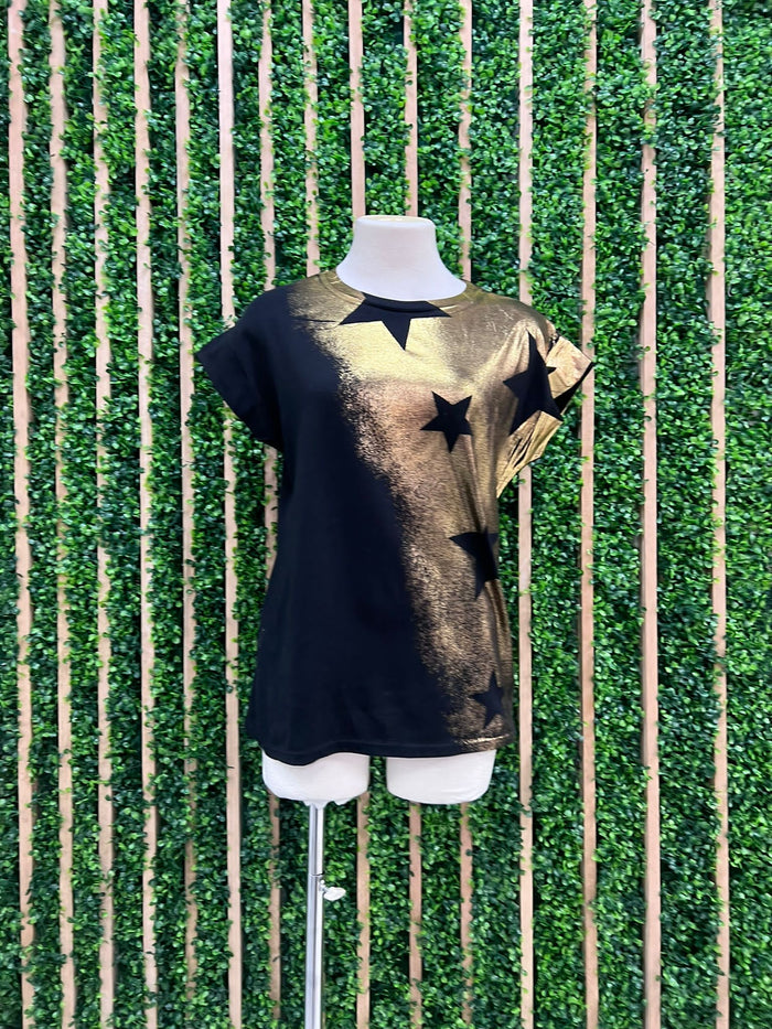 Metallic Multi Star Sleeveless Tee