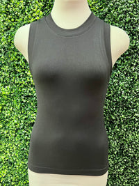 High Neck Sleeveless Basic Cami