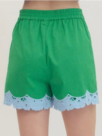 Green Lace Detail Skort