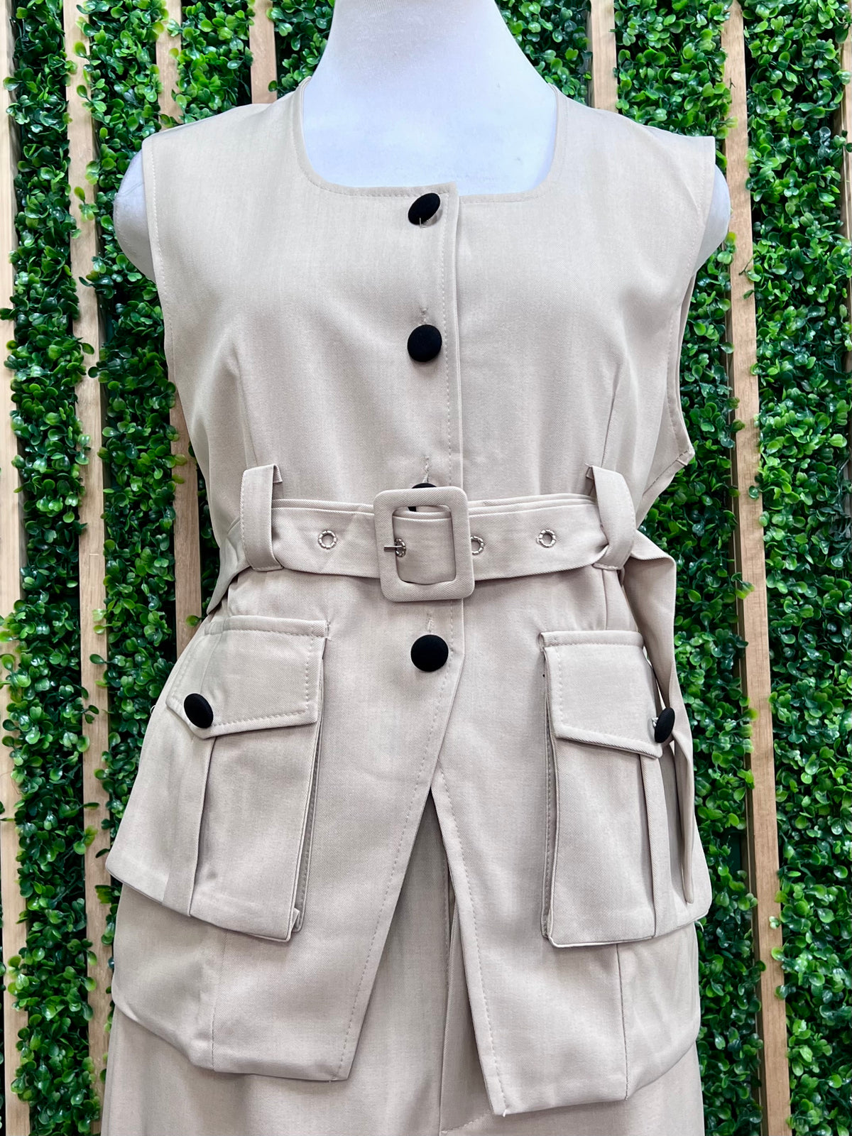 Beautiful Beige Fitted Blazer Set