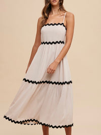 Scallop Trim Midi Dress