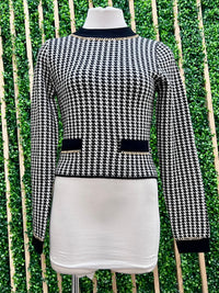 Black Houndstooth Sweater