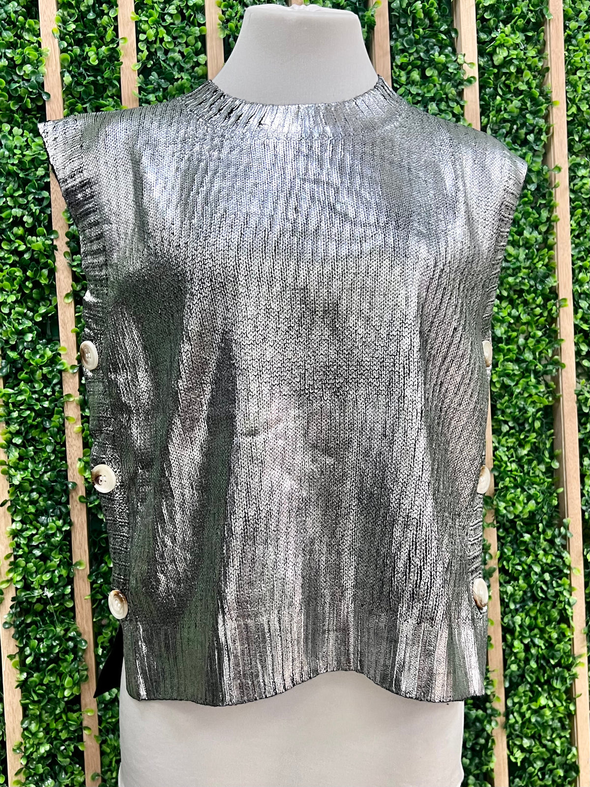 Metallic Foil Vest Top