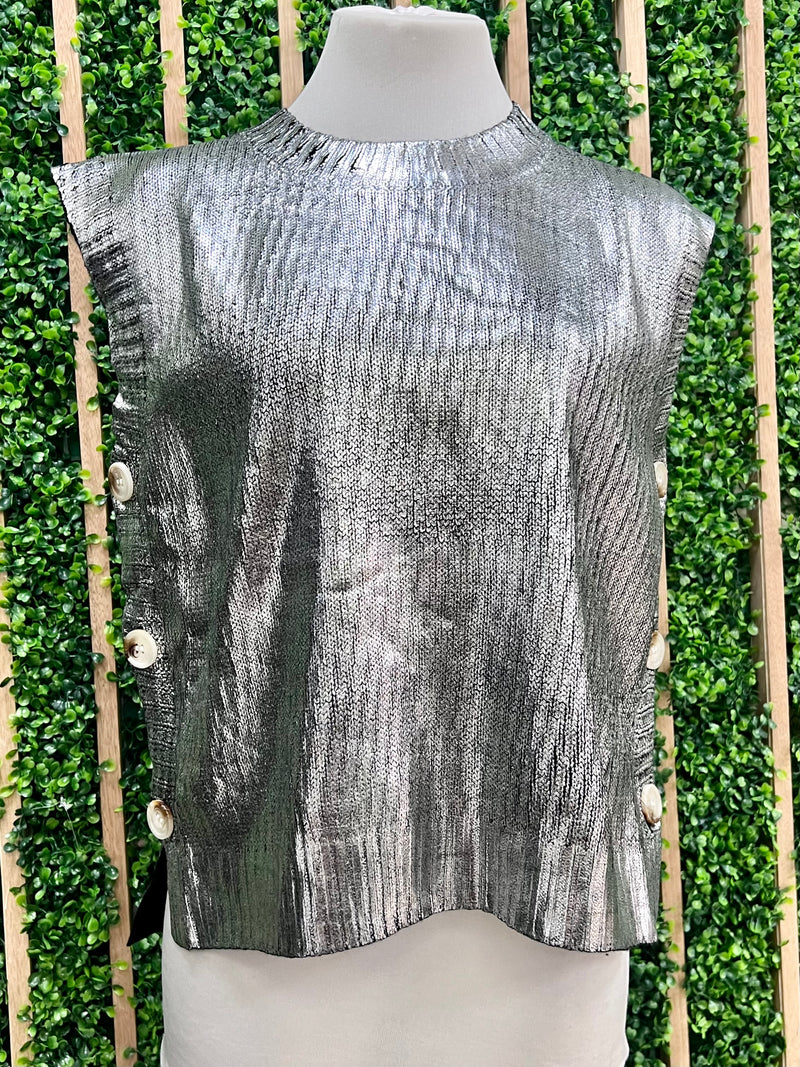 Metallic Foil Vest Top