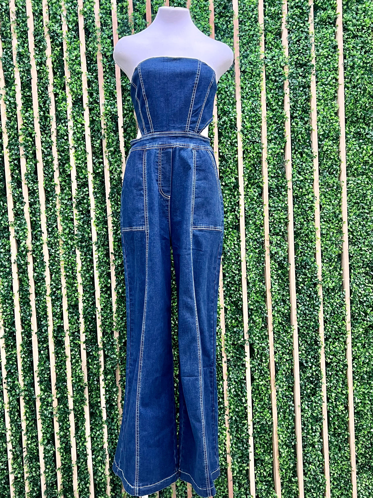 Dark Denim Cutout Jumpsuit