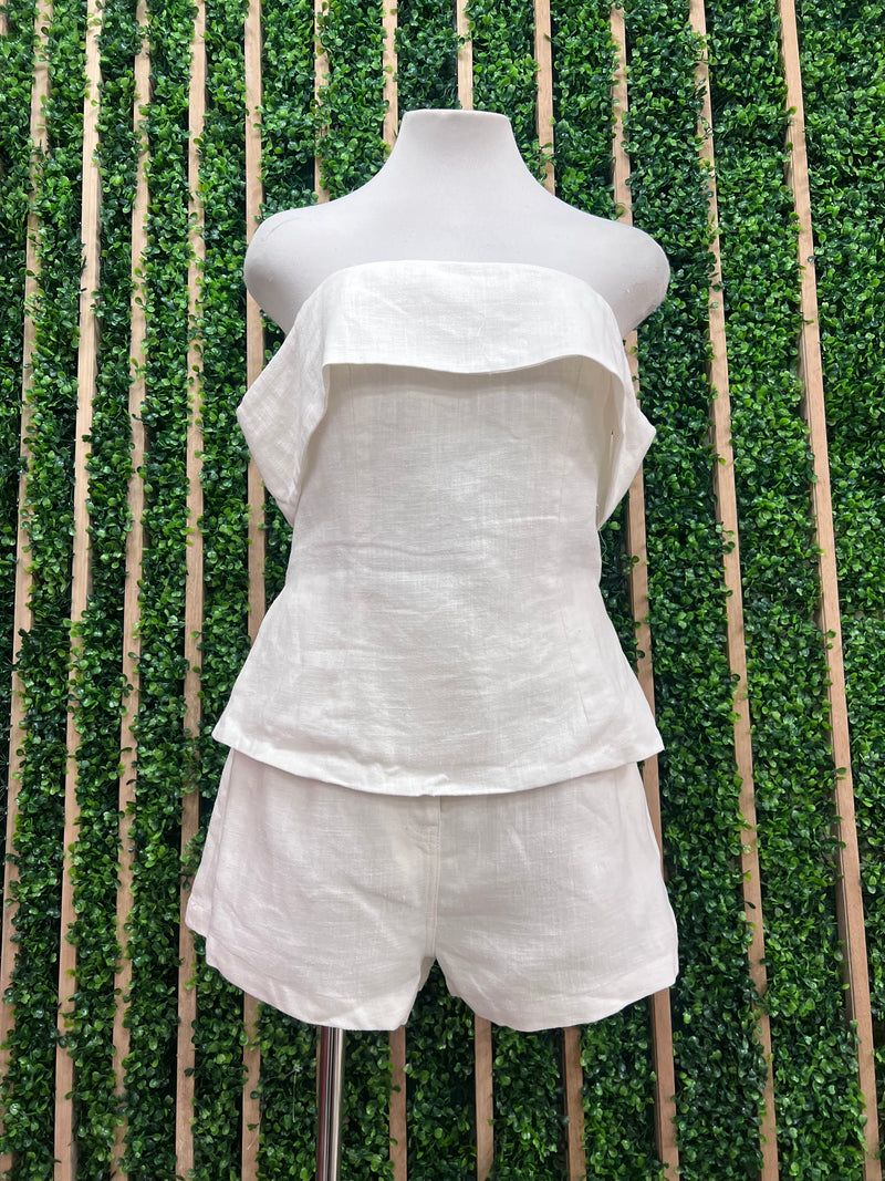 Off Shoulder Fitted Shorts