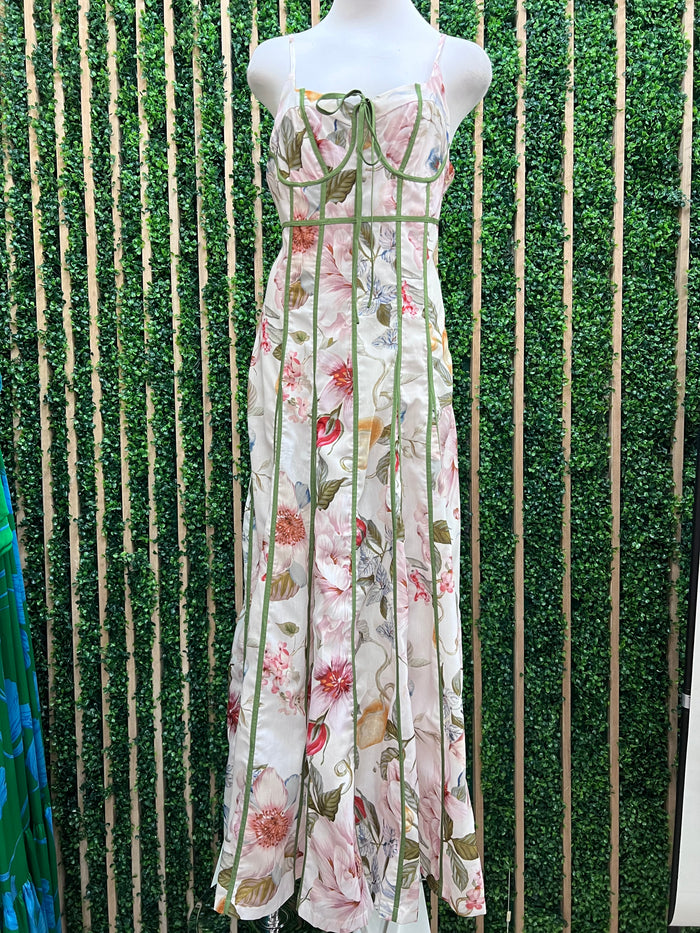Botanical Garden Halter Midi Dress