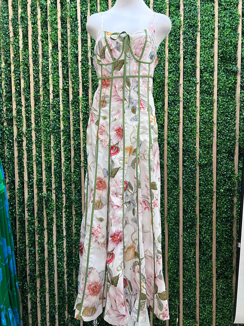Botanical Garden Halter Midi Dress