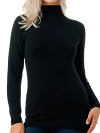 Solid Fleece Mock Neck Long Sleeve Thermal Top