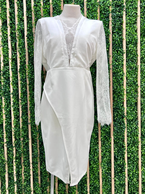 White Lace Midi Dress