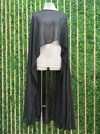 Chiffon Tulle Hi Low Cape
