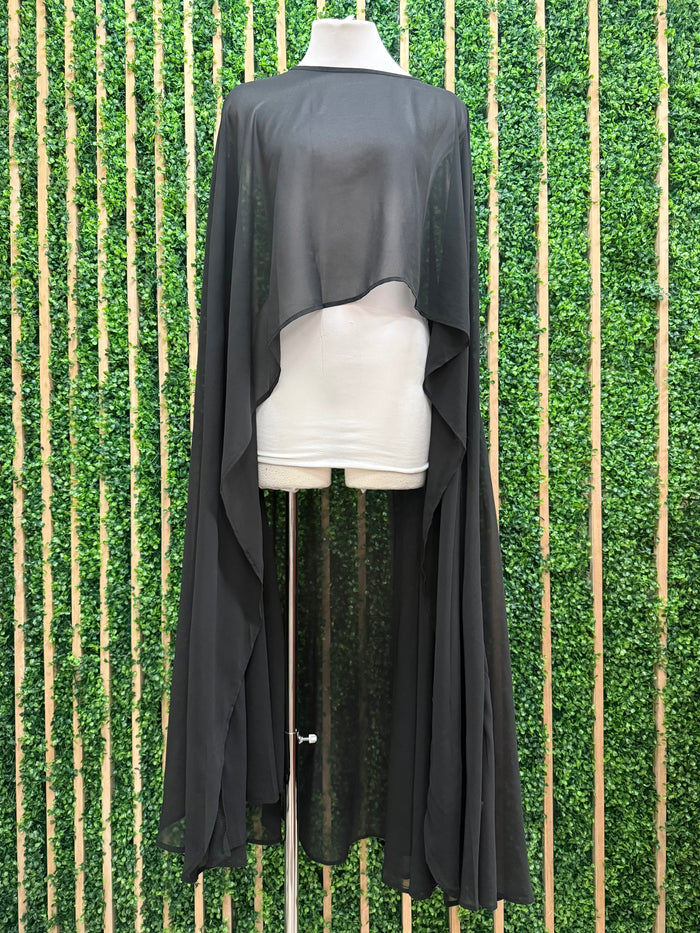 Chiffon Tulle Hi Low Cape