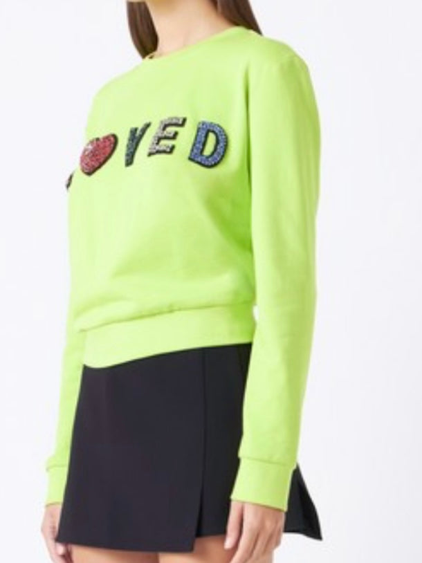 Lime Loved Sequin Sweater