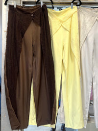 Lace Overlay Dressy Barrel-Leg Pants