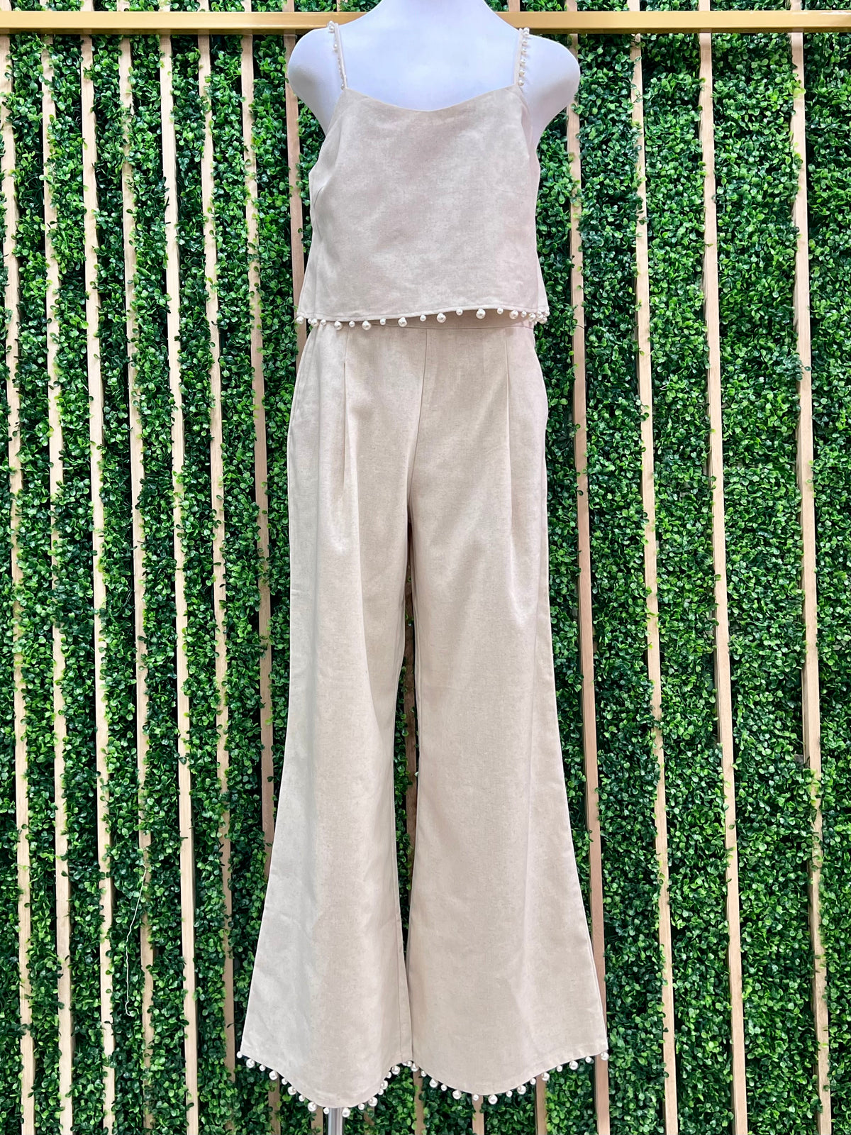 Pearl Trim Camisole Top