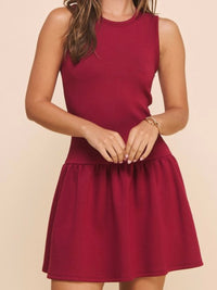 Sleeveless Drop Waist Short Dress