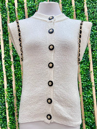 Chain Trim Sweater Vest
