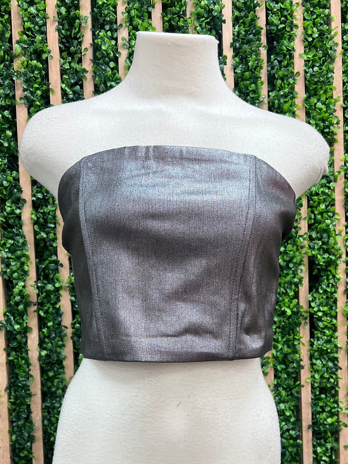 Lurex Crop Bustier Top