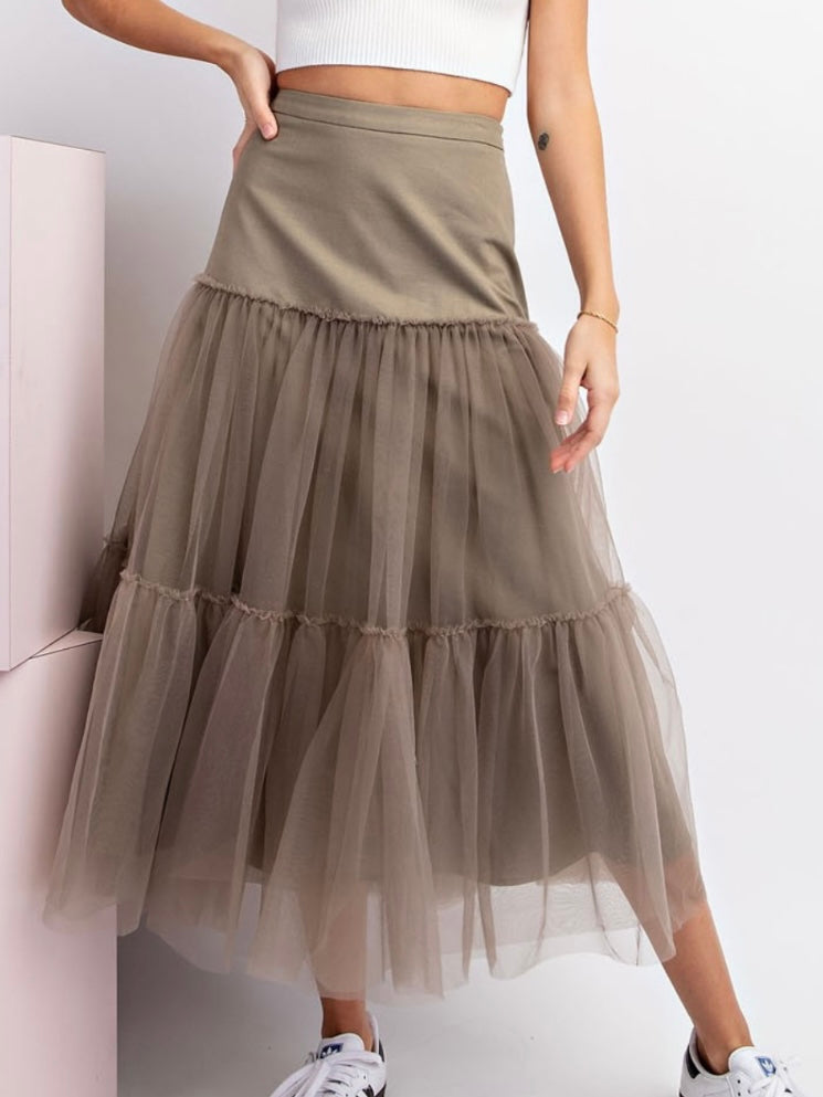 Beautiful Mesh A line Midi Skirt