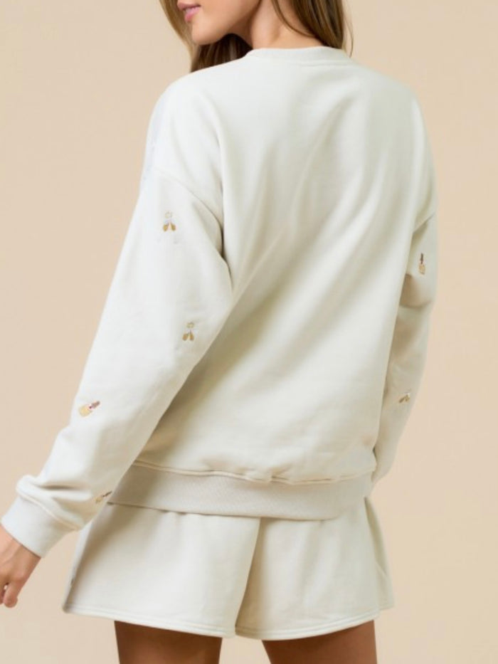 Champagne Bottles Embroidered Short Pant Set