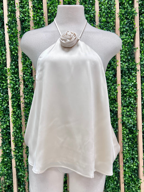 Floral Detail Halter Top