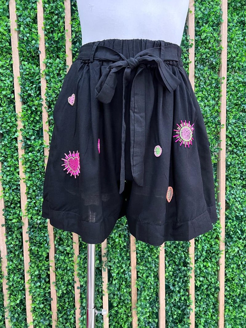 Tropical Embroidered Blouse Pant Set