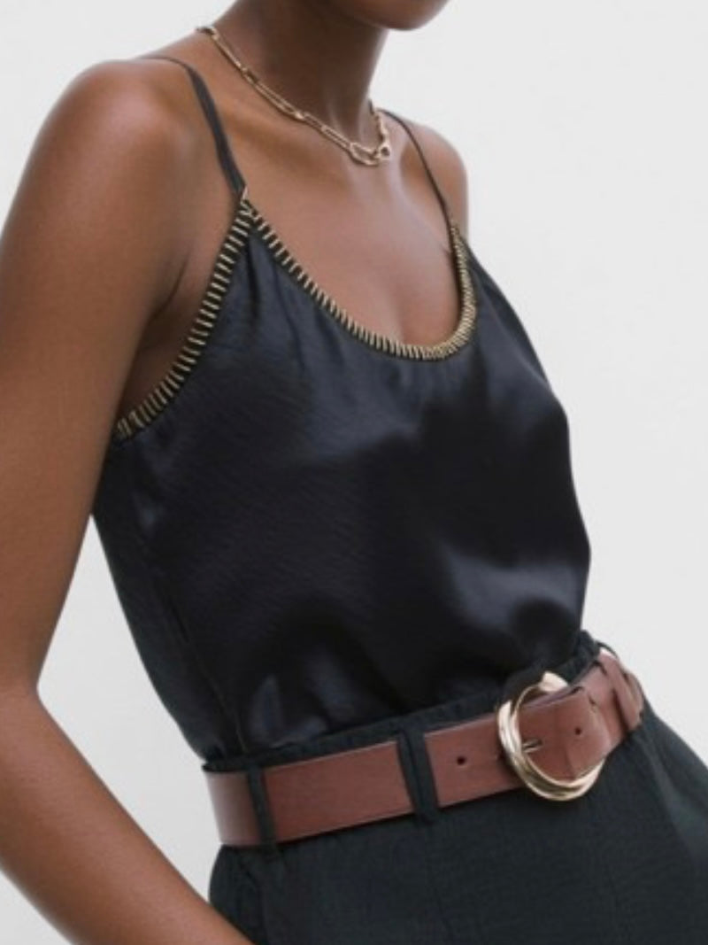 Whipstitch Satin Camisole