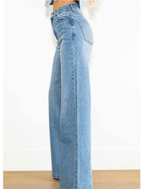 Rhinestone Studded Wide Leg Denim