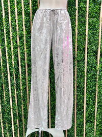 Silver Foil Metallic  Pants