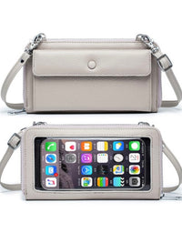 Clear Leather Crossbody Phone Wallet