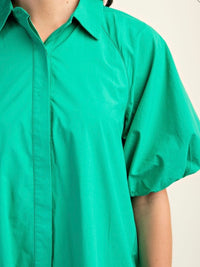 Short Sleeve Button Down Dropwaist Short Dress