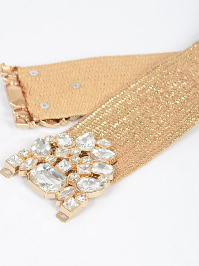 Stone Design Metallic Straw Belt