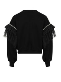 Black Luxe Embellished Sweatshirt