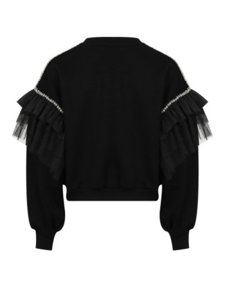 Black Luxe Embellished Sweatshirt