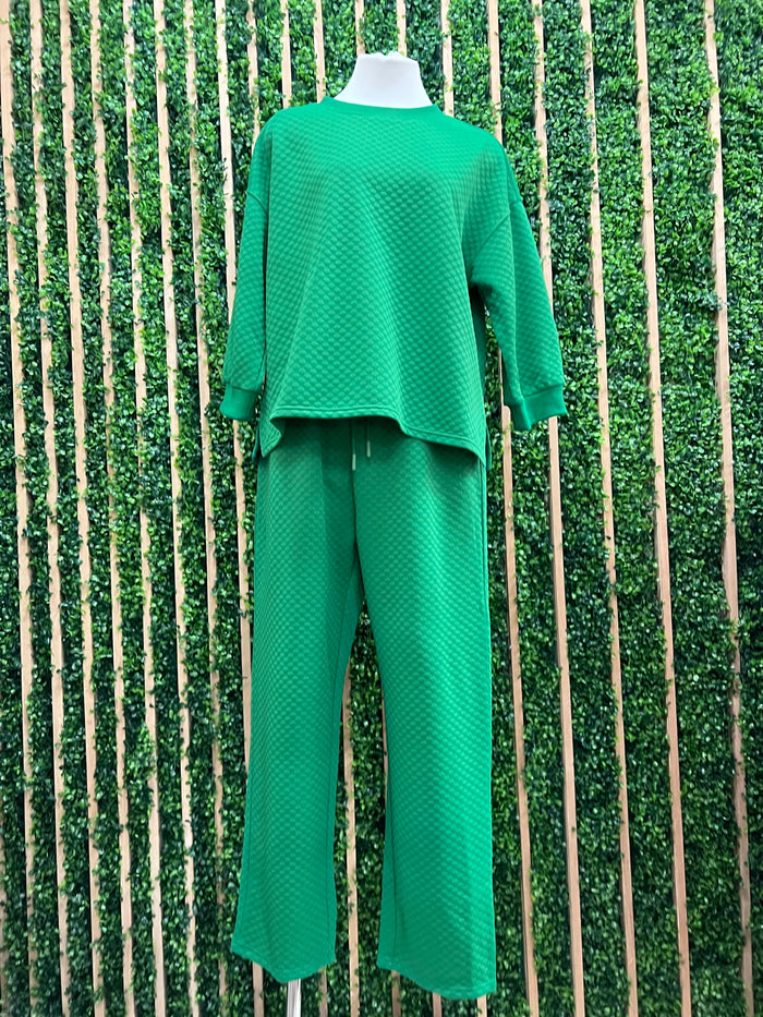 Kelly Green Textured Set