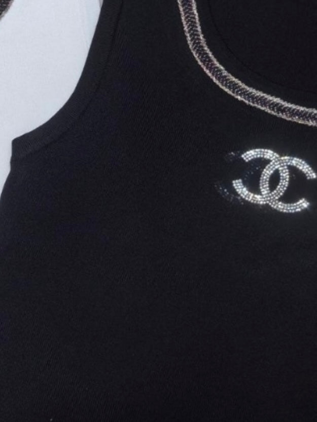 Chanel Inspo Fringe Knit Top