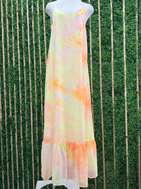 Pink Tie Dye Tiered Maxi