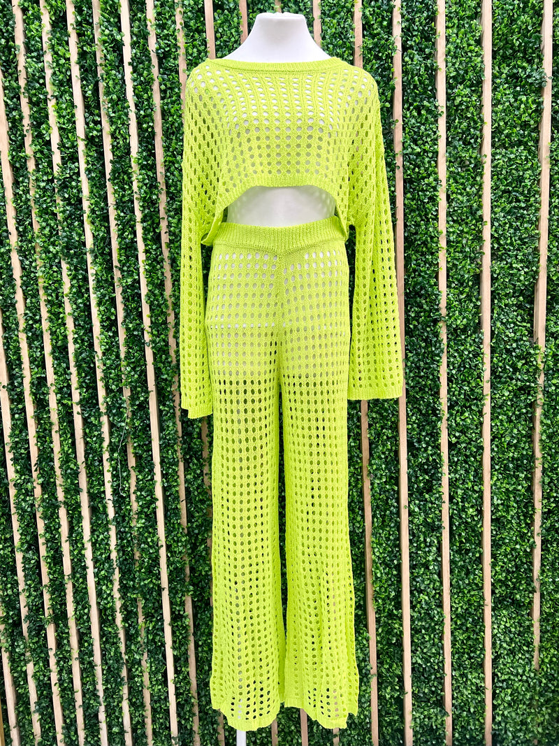 Lime Crochet Pant