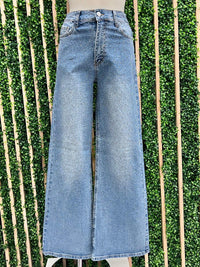 Rhinestone Studded Wide Leg Denim