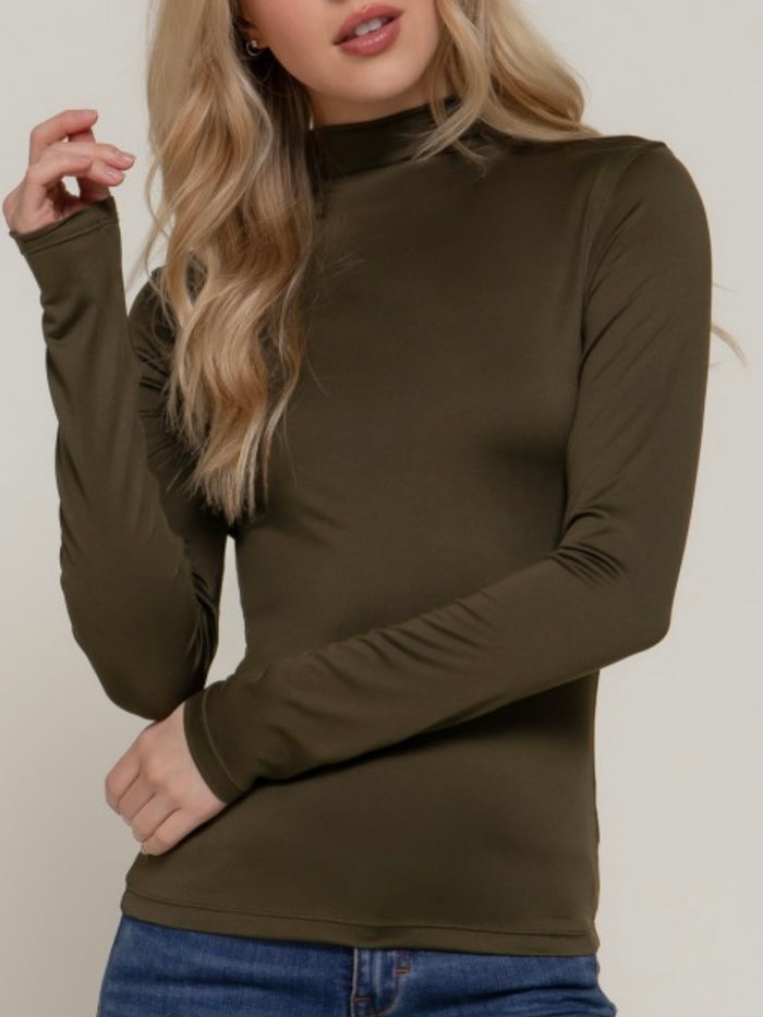 Essential Mock Neck Long Sleeve Top