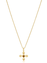 SJ Statement Tiger Eye Cross Necklace