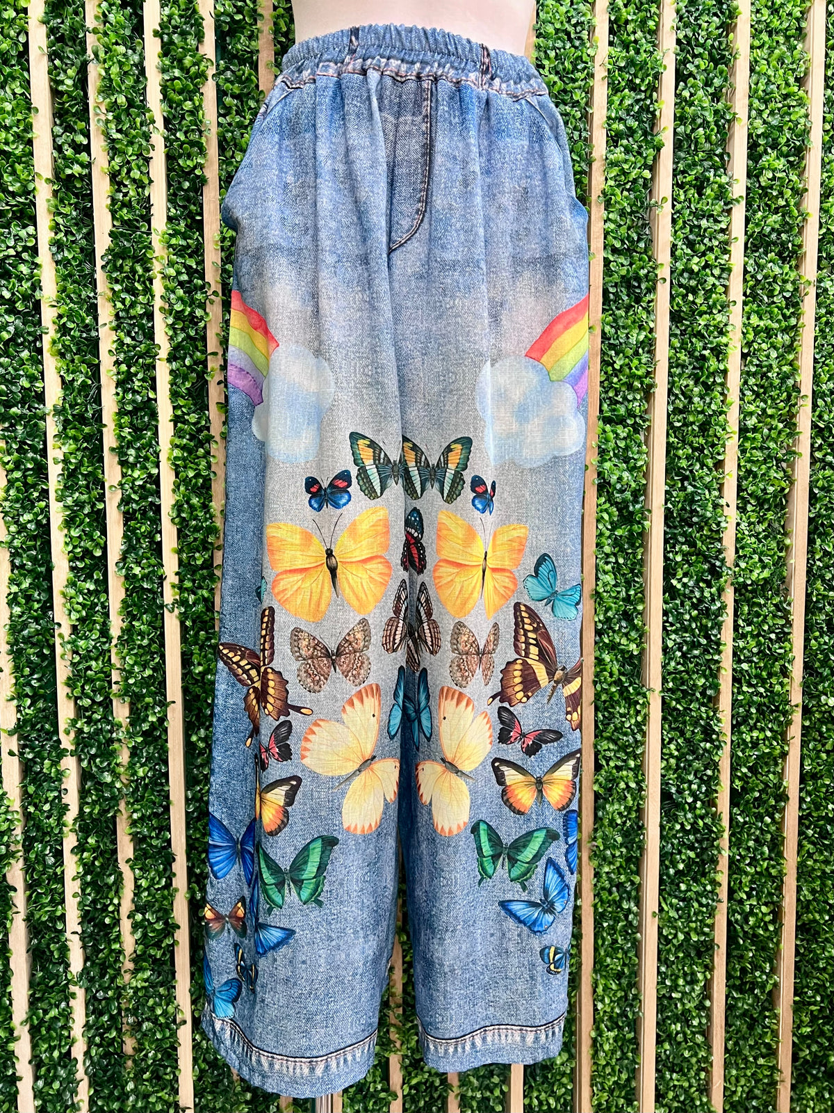 Butterfly One Size Denim Wide Leg Pant