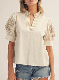 Beautiful Embroidered Sleeve Blouse