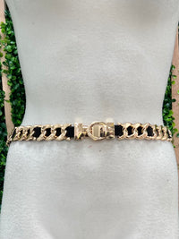 Small Gold Links Thin Stretch Belt